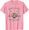 Retro Halloween Gifts and Apparel Double Double Toil and Trouble Halloween Witch Gothic T-Shirt - Pink