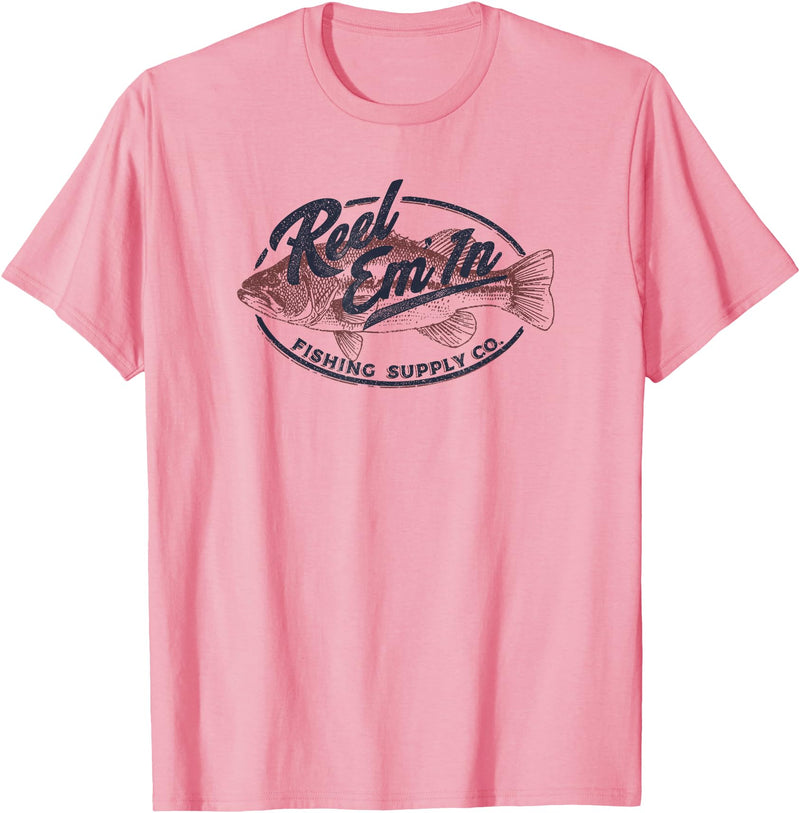 Trendy Apparel Trendy Reel Em' In Fishing Supply Co. Logo T-Shirt - Pink