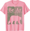Bear Periodic Chemistry Elements Retro Arctophile Bear Periodic Table Elements Grizzly Bear Vintage Arctophile T-Shirt - Pink