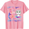 It's My 6th Birthday Bunny Rabbit 6 Years Old Boy Girl T-Shirt in Pink