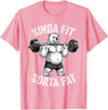Iron Jungle Apparel Kinda Fit Sorta Fat Polar Bear Gym Weightlifting Workout T-Shirt - Pink