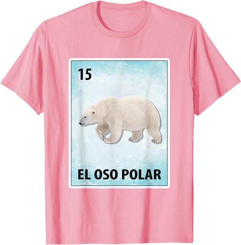 Polar Bear Mexican Tee El Oso Polar Mexican Polar Bear Cards T-Shirt - Pink