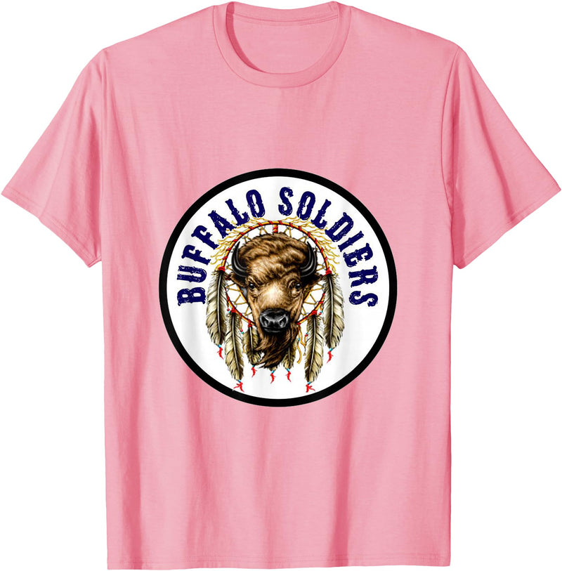 Mostly Art Stuff The Buffalo Soldiers of 1886 Dreamcatcher Art T-Shirt - Pink