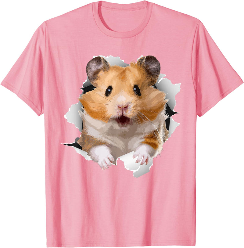Cute Hamster Design for Men Women Kids Animal Hamster Lovers T-Shirt - Pink