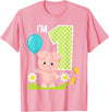 Cute Piglets Pig Barn Farm Birthday Party Supplies Pig 1st Birthday Girl 1 Year Old Birthday Cute Piglet Bday T-Shirt - Pink