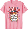 Patriotic Hamster Animals Lovers Independence 4th of July T-Shirt - Pink