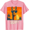 Uniquely Funny Llama lover Gifts Cool Llama Sup? T-Shirt - Pink