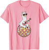 DiscoballAxis1 Funny Llama Disco Dancing Ball Groovy Retro 80s Costume T-Shirt - Pink