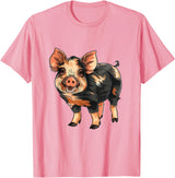 Kune Kune Pig Accessories & KuneKune Clothes Kune Kune Pig Breeder Kune Kune Lover Kune Kune Pig Girl T-Shirt - Pink