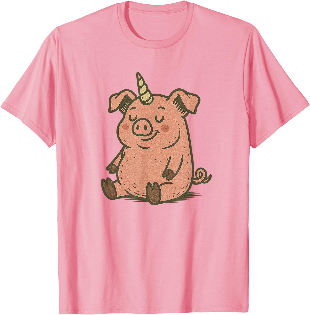 Funny Pig Outfit Unicorn Pig Costume for Funny Pigs and Unicorns Lovers T-Shirt - Pink