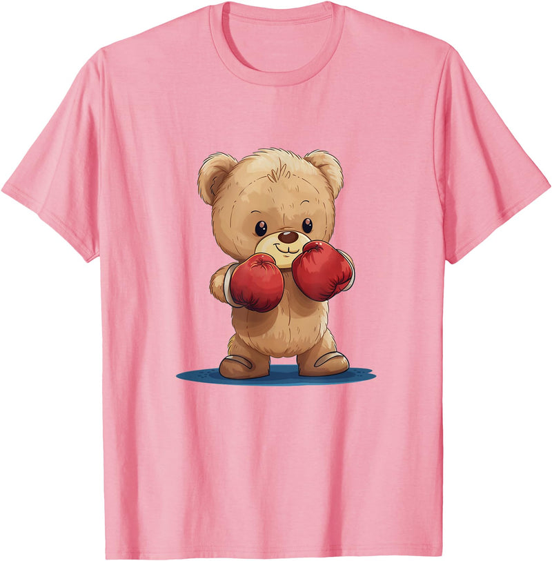 Teddy bear with boxing gloves Funny boxing Teddy bear with gloves costume T-Shirt - Pink