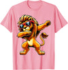 Funny Lion Lover Dabbing Lion Sunglasses T-Shirt - Pink