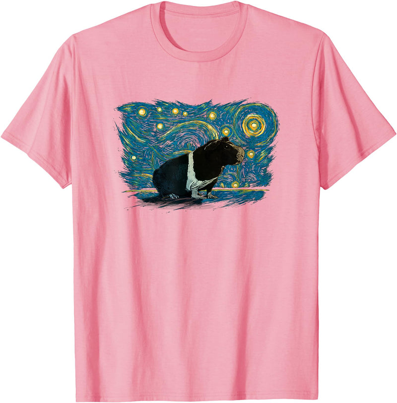 Skinny Pig Vintage Night Tees Retro Vintage Style Skinny Pig T-Shirt - Pink