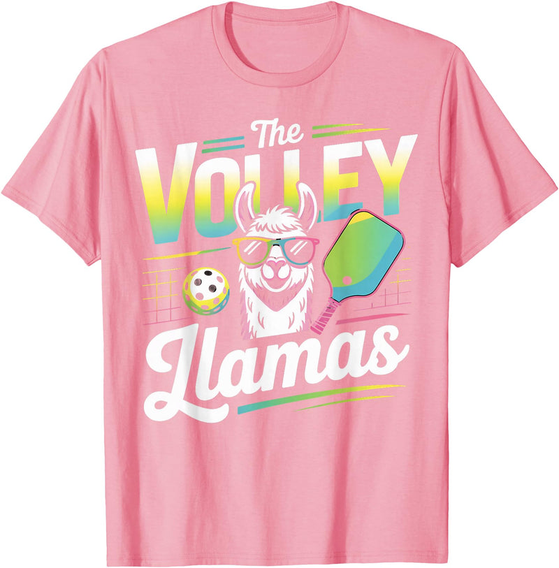 CharlIan Minds - LlamaLovers The Volley Llamas Pickleball Funny Llama T-Shirt - Pink