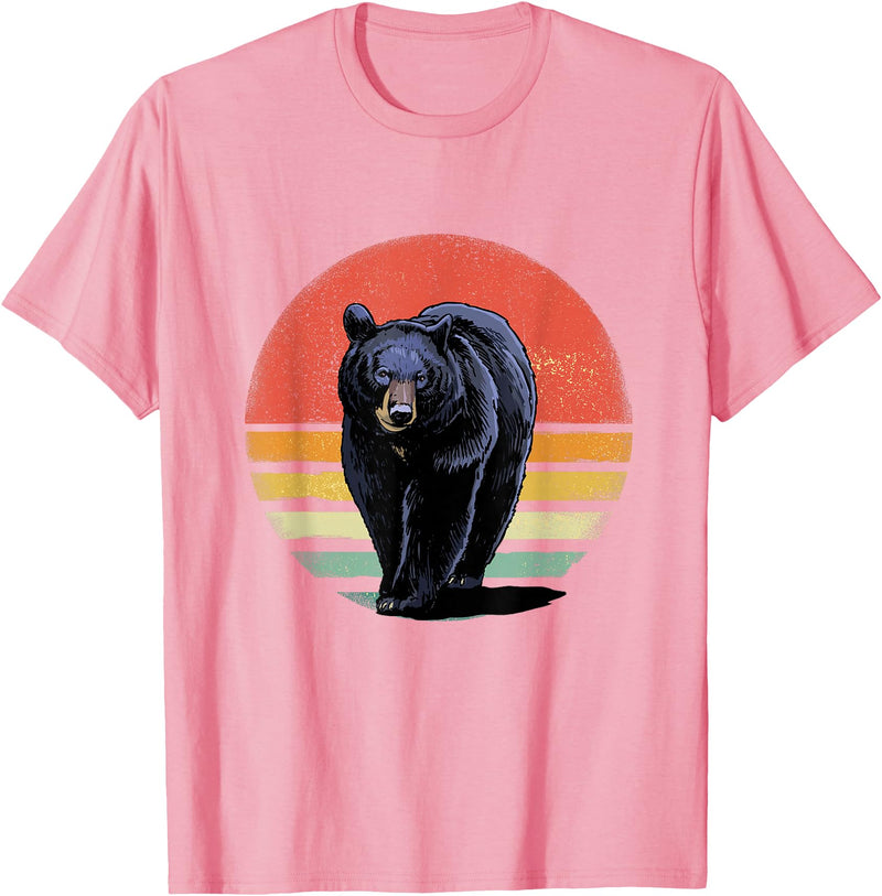 Wowsome! Retro Vintage Black Bear T-Shirt - Pink