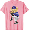 BERSLL Cute Teddy Bear Baseball Jug Sweatshirt T-Shirt - Pink