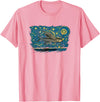 Flying Fish Vintage Night Tees Retro Vintage Style Flying Fish T-Shirt - Pink