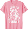 Funny Just a Girl Who Loves Bunnies Cute Rabbit Lover T-Shirt in Pink