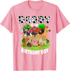 Matching Farm Theme Birthday Shirts By PDQA Daddy of The Bday Boy Farm Animals Matching Farm Theme T-Shirt - Pink