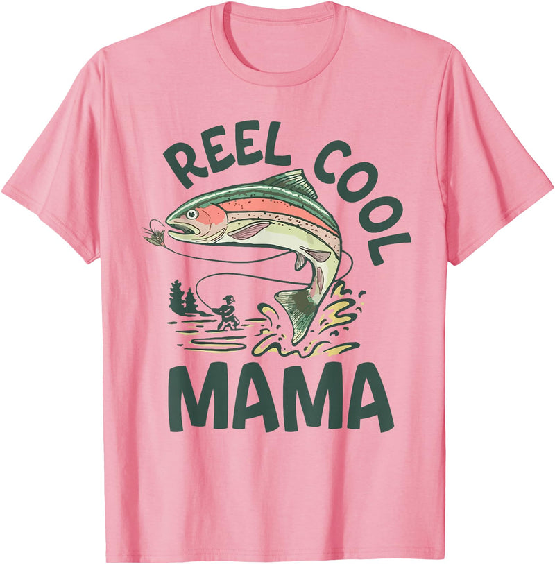 O Fishally One 1st Birthday Fishing Family Fish O Fishally One 1st Birthday Fishing Family Reel Cool Mama T-Shirt - Pink