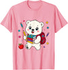 HyggeGoods Cute Polar Bear Back to School Kids Teacher Student T-Shirt - Pink