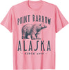 ARTIC ADVENTURE BEAR VINTAGE DESIGNS POINT BARROW, ALASKA POLAR BEAR WILDLIFE T-Shirt - Pink