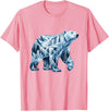 Arctic Polar Bear Mountain Waterfall Nature Arctic Polar Bear Forest Waterfall Landscape T-Shirt - Pink
