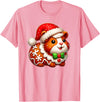 Guinea Pig Lover Christmas Cookie Outfits Boy Girl Funny Gingerbread Man Guinea Pig Christmas Womens Mens Kids T-Shirt - Pink