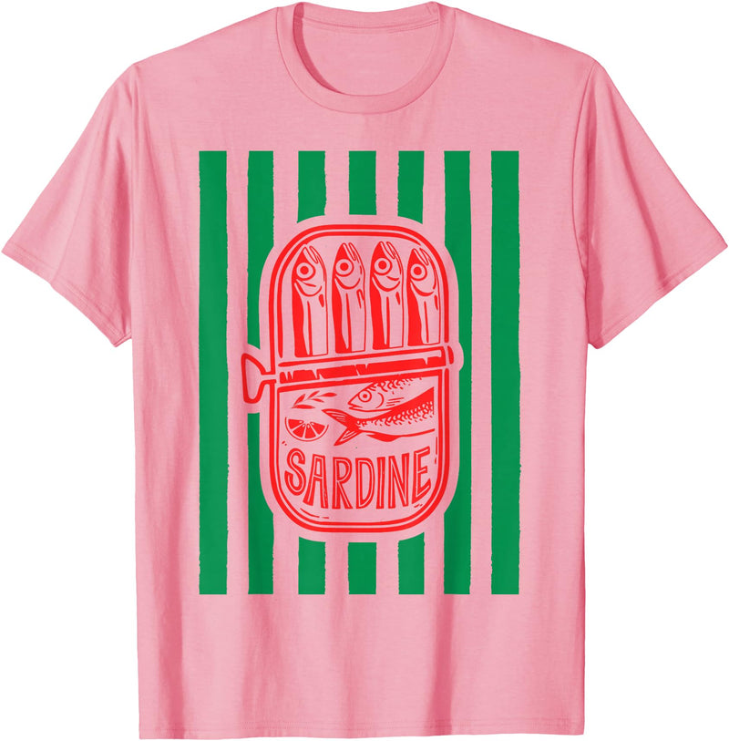Sardines aesthetic coastal sardine Tinned Fish Tee Les Sardines fisherman aesthetic coastal sardine Tinned Fish T-Shirt - Pink
