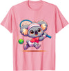 Koala Bear Playing Tennis Designs Koala Tennis Player Animal Cute Men Women Kids T-Shirt - Pink