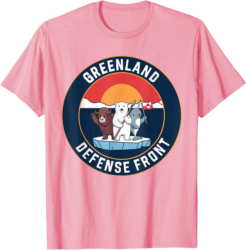 Greenland Defense Front Polar Bear tee Greenland Guard Polar Bear Spear Arctic Emblem T-Shirt - Pink