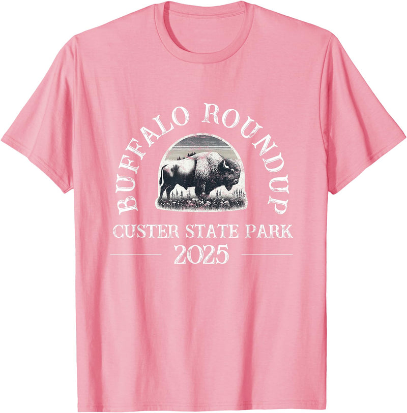 Southridge Design 2025 Custer State Park Buffalo Roundup - Distressed T-Shirt - Pink