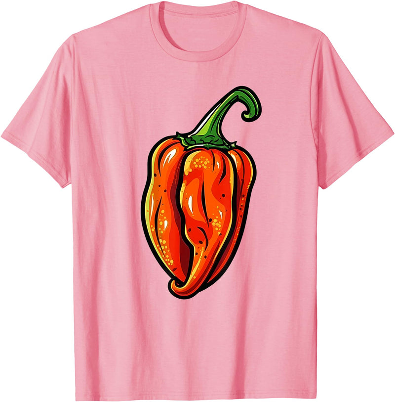 Vintage Style Habanero Pepper Retro Style Habanero Pepper T-Shirt - Pink