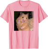Hamster Meme Peace Sign Funny Pet Owner Trendy T-Shirt - Pink