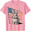Rabbit USA Flag Easter T-Shirt in Pink