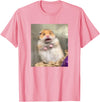 Scared Hamster Meme Funny Pet Owner Dank Trendy T-Shirt - Pink
