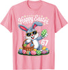 Dabbing Rabbit Bunny Eggs Dab Six Seven 6 7 Meme T-Shirt in Pink