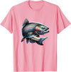 Steelhead Fishing - Unisex Adults & Kids Fishing T-Shirt - Black - Small - Short Sleeve - Cotton & Polyester - Modern Fish Graphic - Crew Neck - Regular Fit - Pull On - Imported - Pink