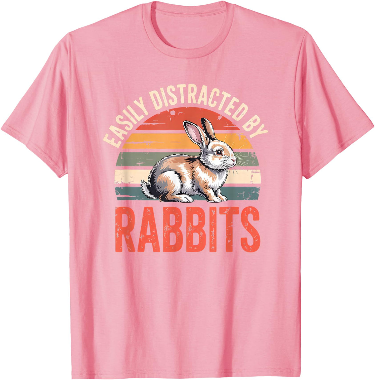 Cute Rabbit Lover Bunny Graphic T-Shirt in Pink