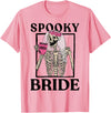 Halloween Spooky Bride Bridesmaid Skeleton Bachelorette T-Shirt - Pink