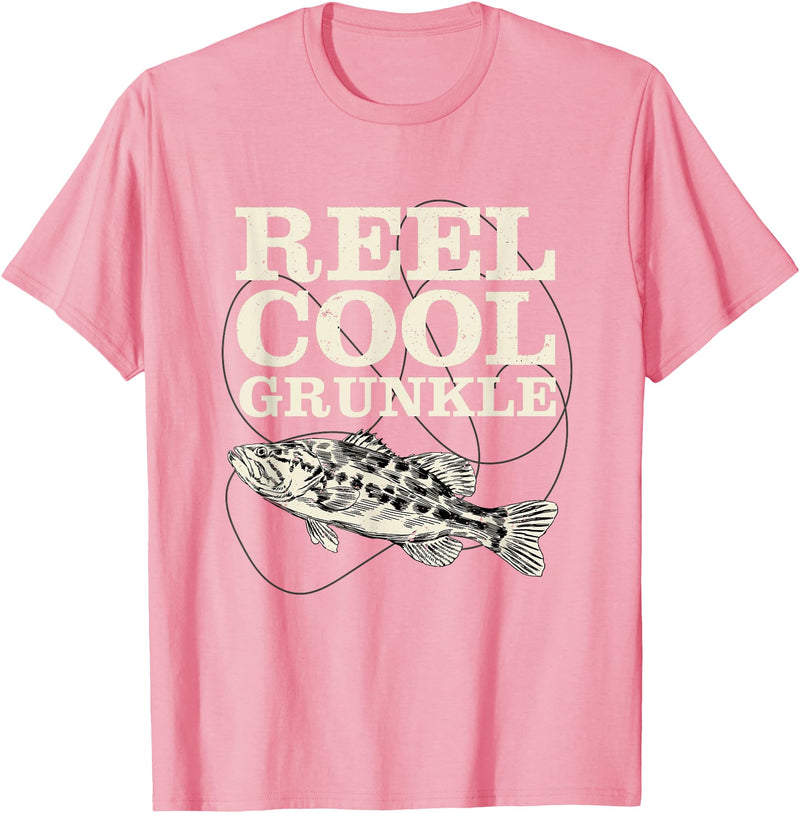 Angling Grunkle Freshwater Pickerel Fishing Rod Reel Cool Grunkle Fly Fishing Walleye Fishing Pole Grunkle T-Shirt - Pink