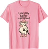 Funny Western Cow Pregnancy Announcement Thanksgiving Pregnancy Announcement Funny Cowgirl Mama to Be T-Shirt - Pink