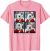 Polar Bears Lover Xmas Photo Booth Men Women Kids Polar Bear Wearing Santa Outfit Winter Christmas T-Shirt - Pink