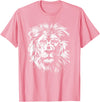 Älion. lion. Kids Unisex Black Lion Graphic Modern V-Neck T-Shirt - Pink