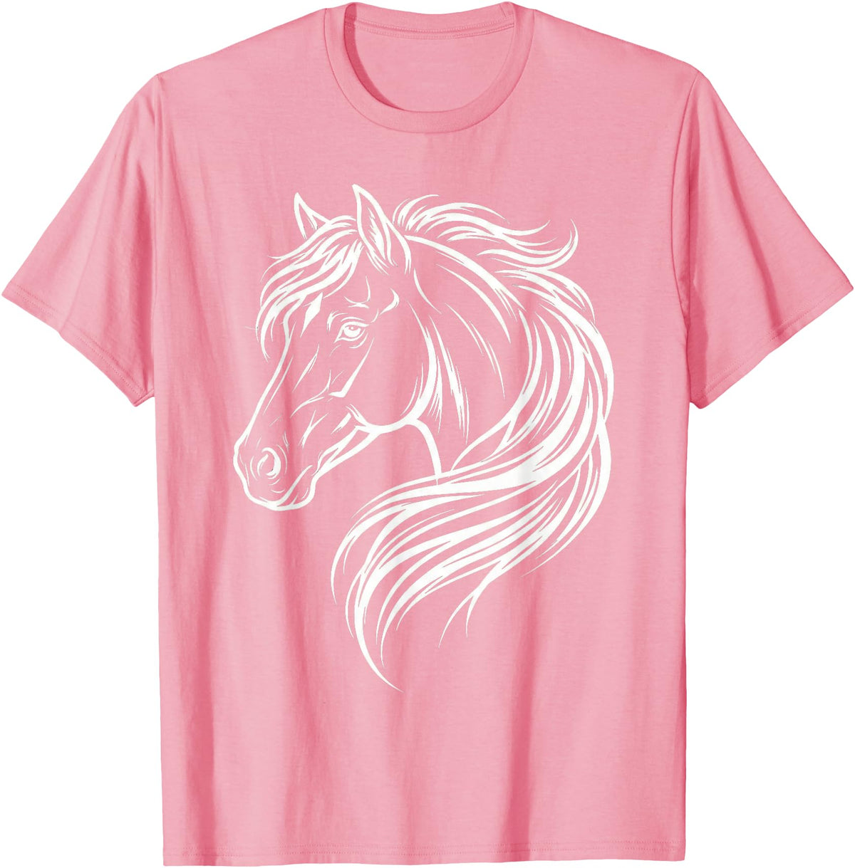 Horse Silhouette Farm Animal Graphic Horses Cute Horse Silhouette Art Equestrian Farm Animal Horse Lover T-Shirt - Pink