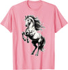Urban Empyre Shire Horse White Equestrian Rearing T-Shirt - Straight - Pink