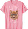 Reading Makes You Smart Bear Librarian Gifts Reading Makes You Smart Bear With Glasses Librarian Bookworm T-Shirt - Pink