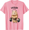 Hamster Muscle Training with Barbell Shrug Bar Fitness Gym T-Shirt - Pink