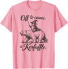 Penguin Polar Bear Meme Quote Saying Men Women Funny Penguin Polar Bear Graphic Off to Cause a Kerfuffle T-Shirt - Pink