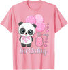 Birthday Gifts for Girls by Content Design Studio Birthday Girl 8 Panda Pink Balloons T-Shirt - Pink